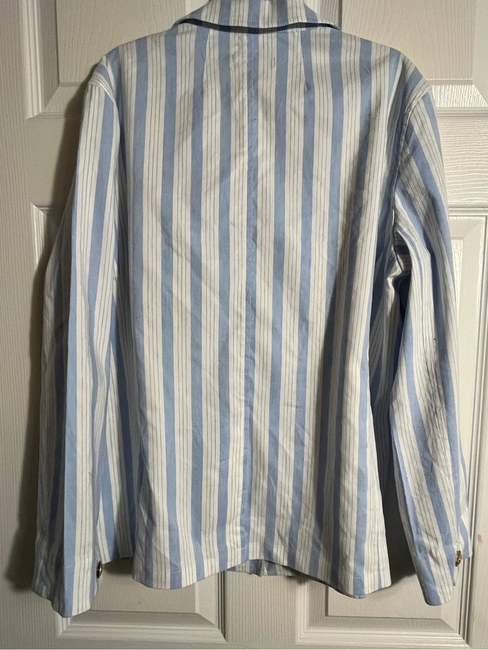 J. Crew Linen Striped Blue & White Blazer Jacket S